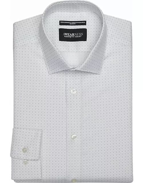 Awearness Kenneth Cole Big & Tall Men's Slim Fit Ultra Performance Stretch Two-Tone Dots Dress Shirt Blue Fancy