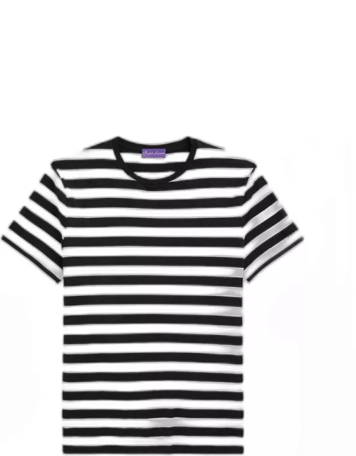 Men's Luxury Lisle Striped Short-Sleeve T-Shirt