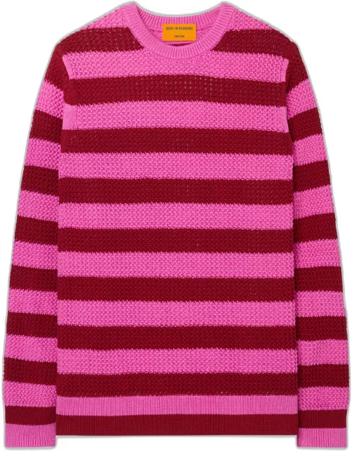 Net Stripe Cotton Crewneck Sweater