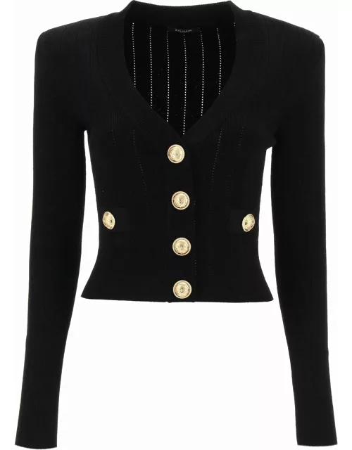 BALMAIN cardigan with structured shoulder
