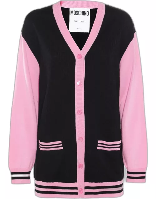 Moschino Black And Pink Wool Knitwear