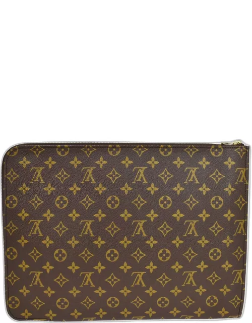 Louis Vuitton Brown Canvas Monogram Poche Documents clutch bag