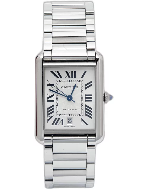 Cartier Silver Stainless Steel Tank Must WSTA0053 Men's Wristwatch 31 m