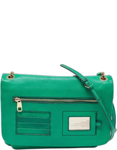 D & G Green Leather Ania Shoulder Bag