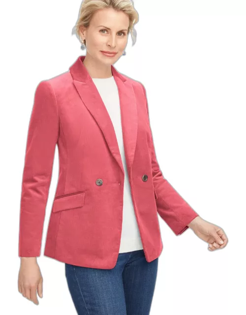 Double Breasted Corduroy Blazer - Rosewood - 2 Talbots