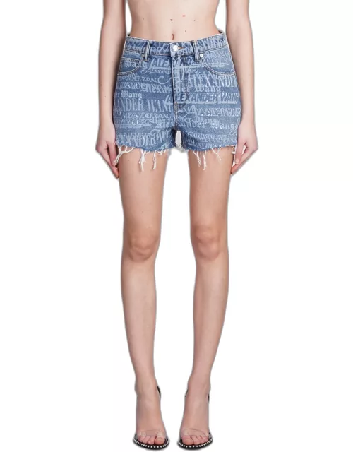 Alexander Wang Shorts In Blue Cotton