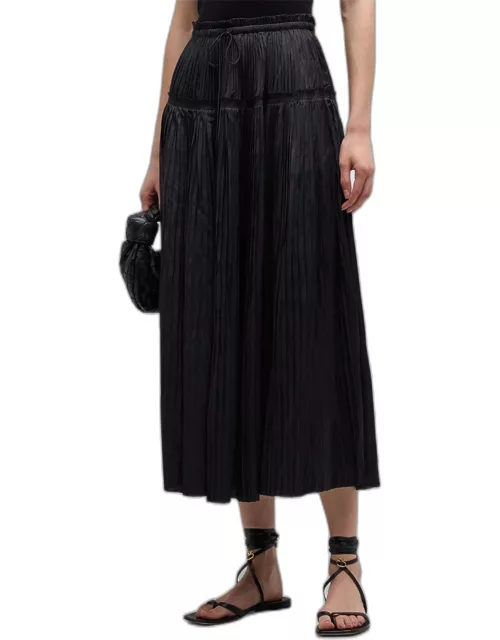 Malia Pleated Drawstring Maxi Skirt