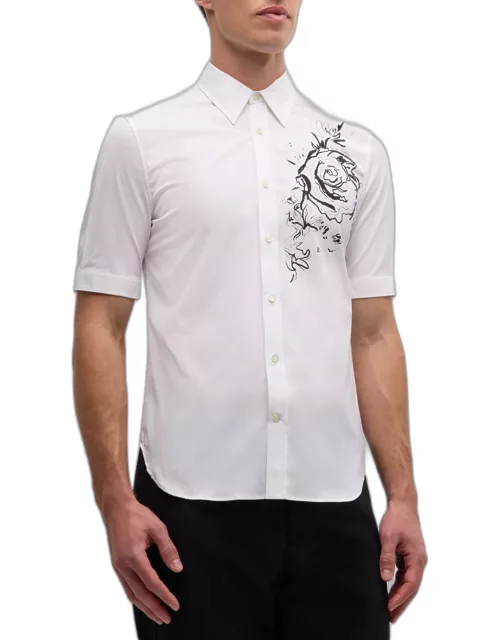 Men's Wax Floral-Print Dress Shirt