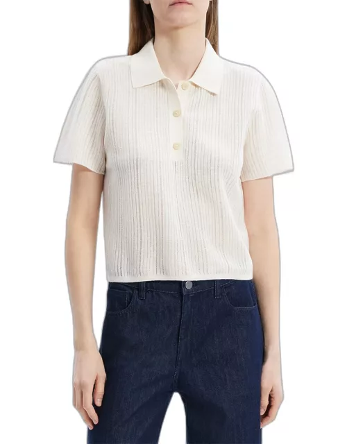 Neo Sag Harbor Cropped Short-Sleeve Polo Shirt