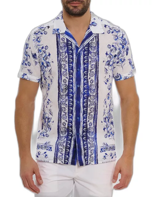 Men's Corfu Linen-Cotton Camp Shirt