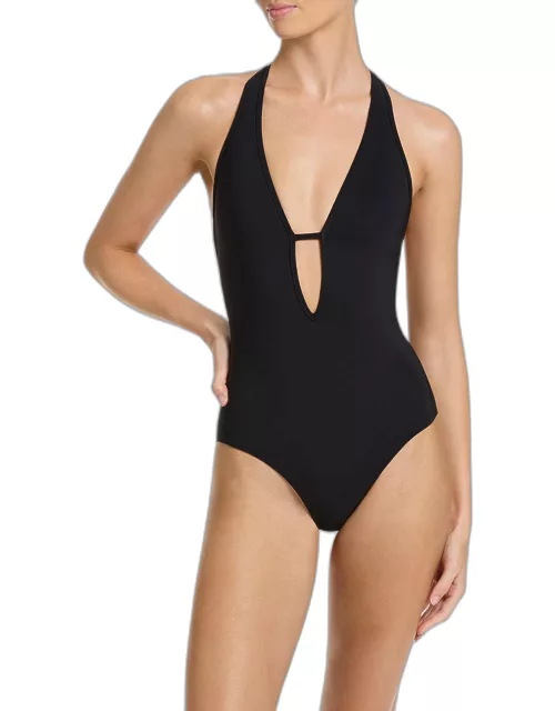Strappy Plunge One-Piece Swimsuit