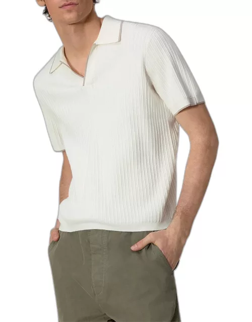 Men's Harbor Ribbed Johnny Collar Polo Shirt