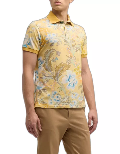 Men's Floral-Print Polo Shirt
