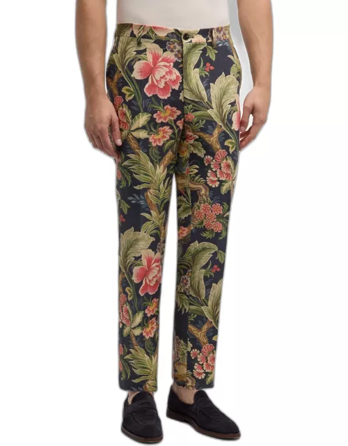 Men's Floral-Print Trouser