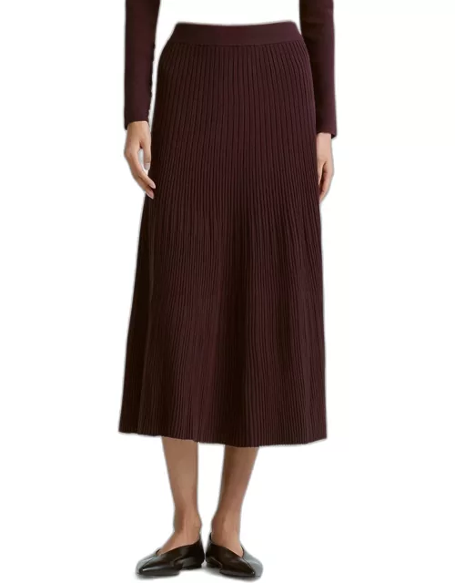 Ireene Pleated Knit Midi Skirt