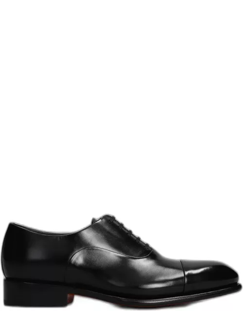 Santoni Black Oxford Shoe