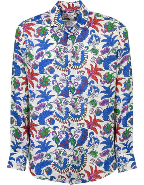 MC2 Saint Barth Pamplona Linen Shirt With Floral Print