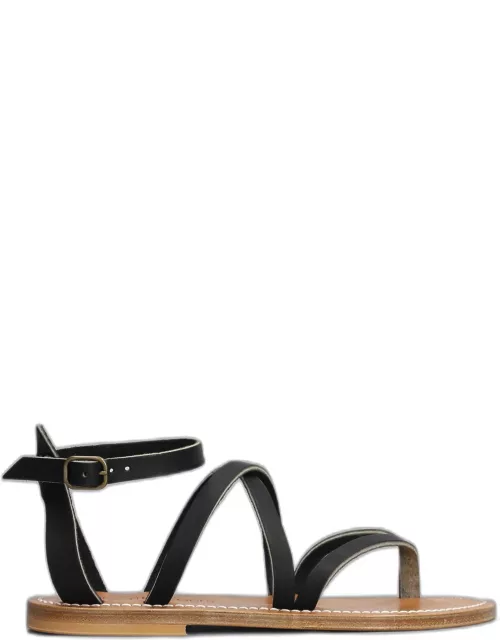K.Jacques Epicure F Flats In Black Leather