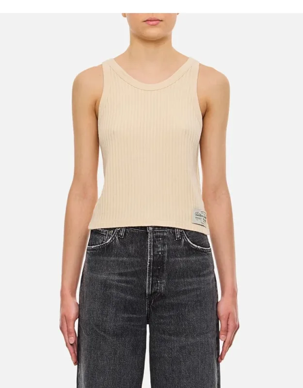 Golden Goose Ribbed Tank Top White