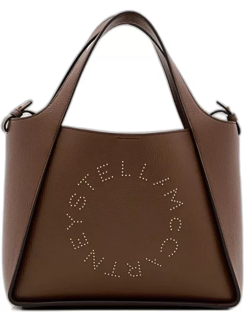 Stella Mc Cartney Embossed Grainy Mat Logo Crossbody Bag Brown TU