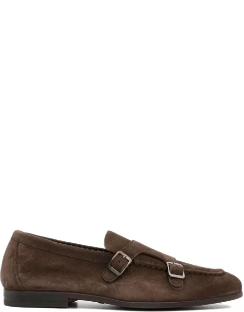 Doucal's Chestnut Brown Calf Suede Monk Shoe