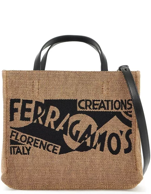 FERRAGAMO logo printed small tote bag