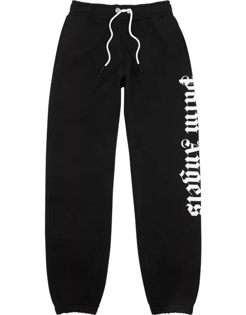 Black logo cotton sweatpants