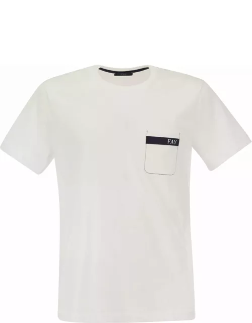 Fay Cotton T-shirt With Little Pocket