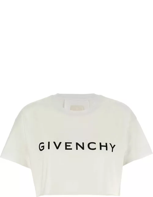 White Givenchy Crop T-shirt