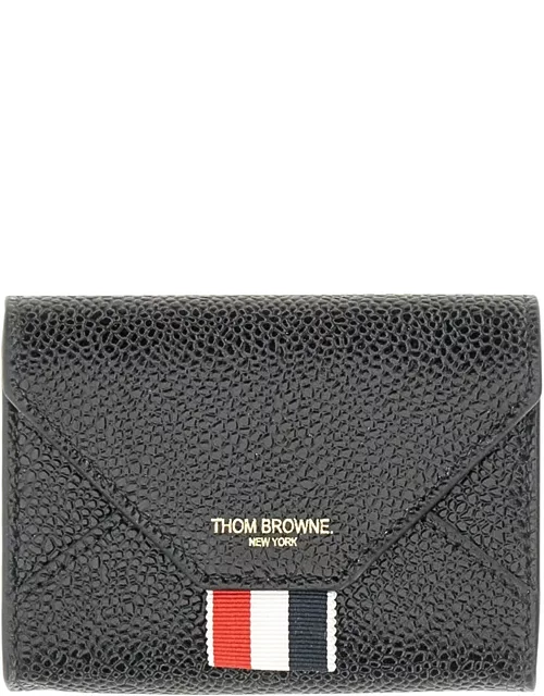 thom browne card holder with logo