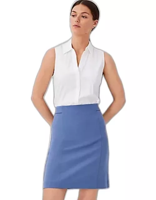 Ann Taylor The Seamed Short A-Line Skirt in Seasonless Stretch
