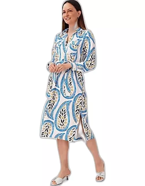 Ann Taylor Paisley Midi Pocket Shirtdres