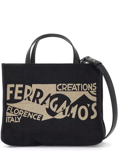 FERRAGAMO logo printed small tote bag