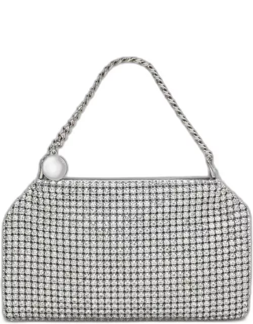 Falabella mesh shoulder bag with silver crystal