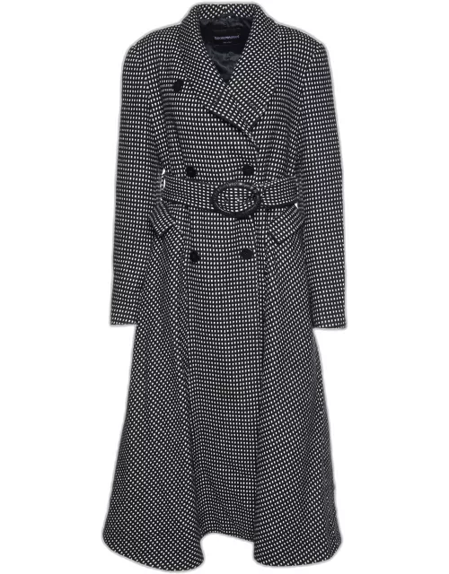 Emporio Armani Monochrome Wool Blend Belted Coat