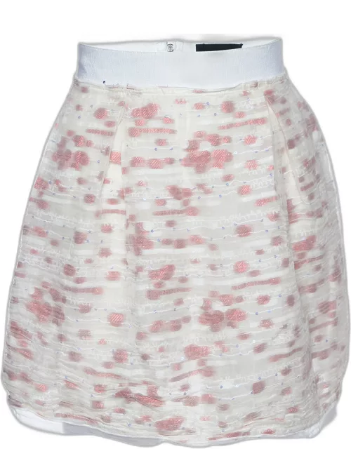 D & G White Fil Coupe Silk Mini Skirt