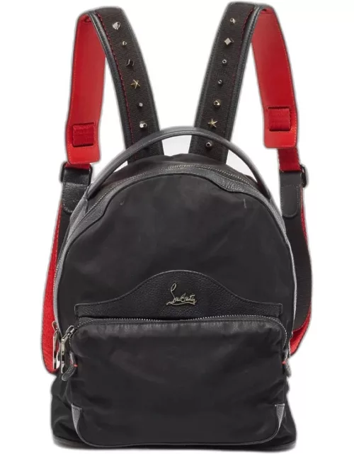 Christian Louboutin Black/Red Nylon and Leather Backloubi Backpack
