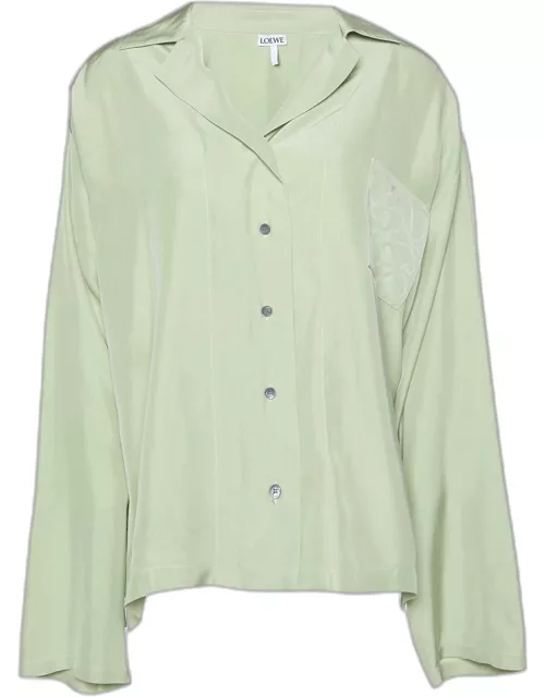 Loewe Pale Green Anagram Silk Pyjama Blouse