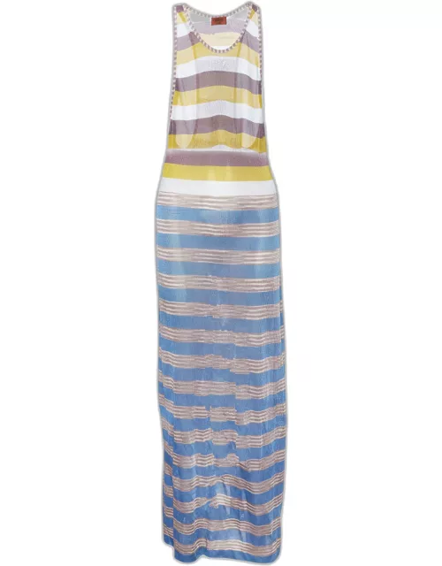 Missoni Mare Multicolor Striped Knit Sleeveless Maxi Dress