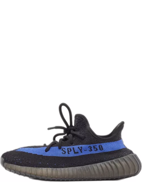 Yeezy x Adidas Black/Blue Knit Fabric Boost 350 V2 Dazzling Blue Sneaker