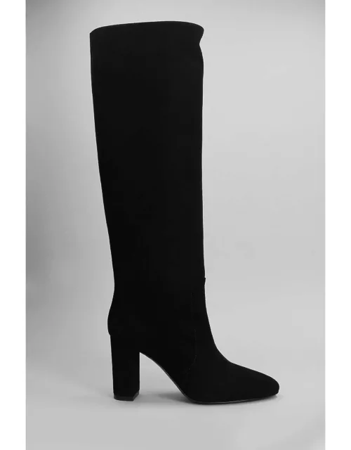 Via Roma 15 High Heels Boots In Black Suede