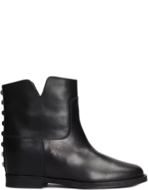 Via Roma 15 Ankle Boots Inside Wedge In Black Leather