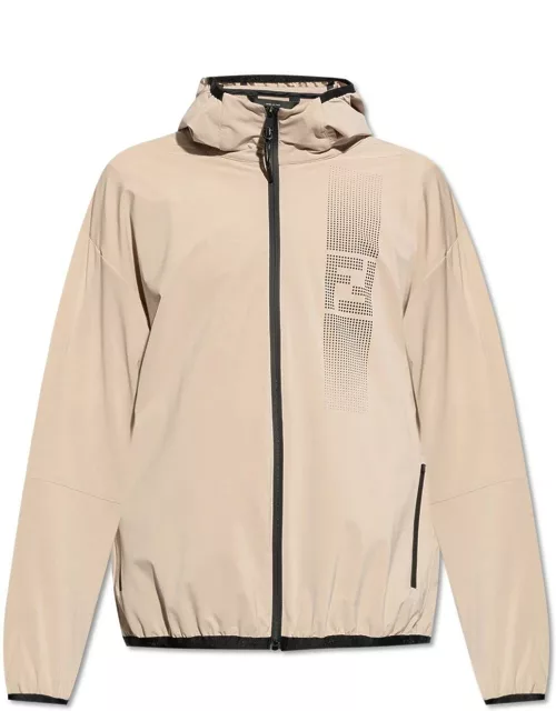 Fendi Gradient Ff Detail Zipped Hooded Jacket