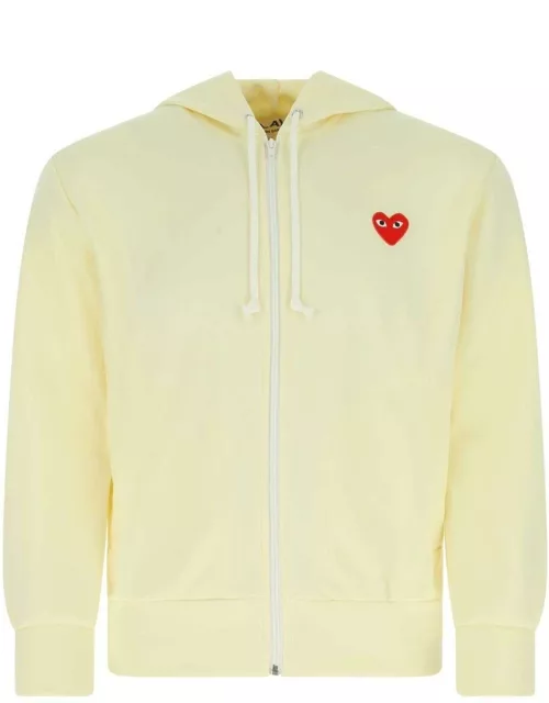 Comme des Garçons Play Heart Logo Embroidered Zip-up Hoodie