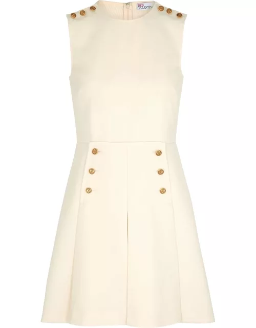 Cream stretch-crepe mini dress