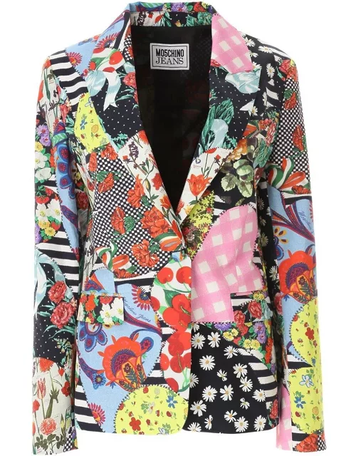 Moschino Jeans Patchwork-printed Tailored Blazer
