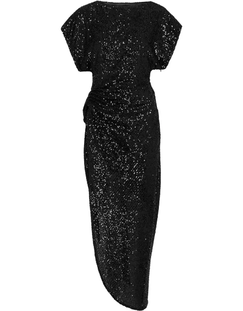 Bercot black sequin-embellished midi dress