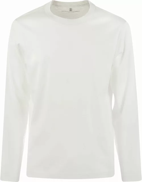 Brunello Cucinelli Crew-neck Cotton Jersey T-shirt With Long Sleeve
