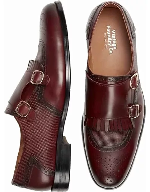 Vintage Foundry Men's Bolton Monk Strap Dress Shoes Burgundy