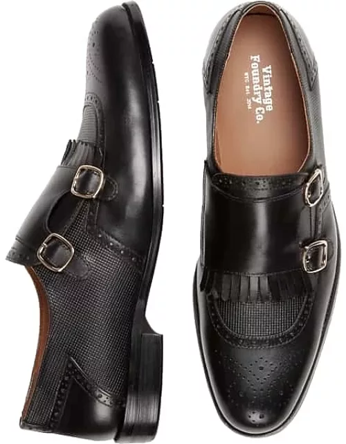Vintage Foundry Men's Bolton Monk Strap Dress Shoes Black